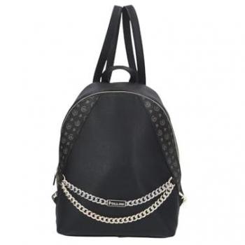 Pollini zaino da donna con catena logata heritage nero