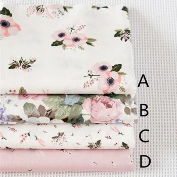 Tela de artesanía floral rosa 160cm x 50cm