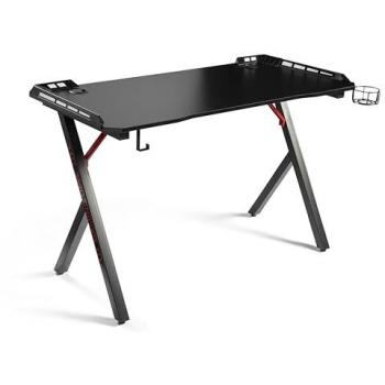 Mesa de Juego LED 120x60cm, Tablero de Fibra de Carbono, con Soporte para Auriculares y Posavasos