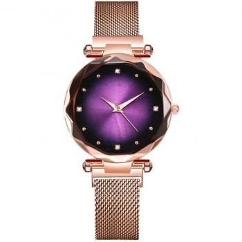 Reloj de Pulsera de Acero con Accesorio Diamantes Imitación