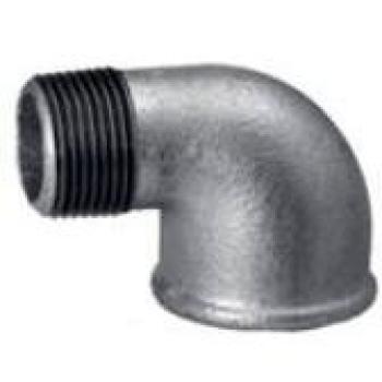 Coude à 90° Temperguss 2000 – Filetage interne/extérieur, long, zincé