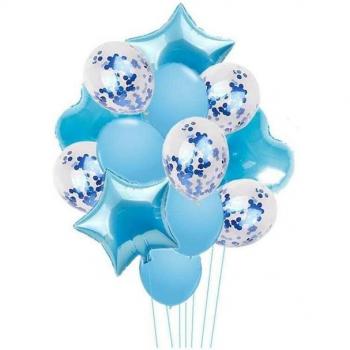 Boda & Cumpleaños: Glóbulos Estrella de Aluminio con Corazón – 14 Uds
