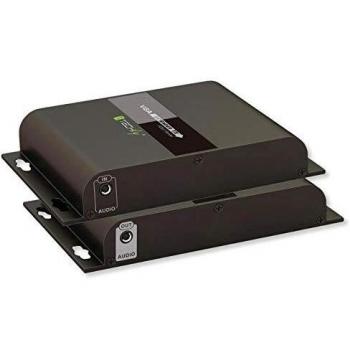 TECHLY 025541 Extender VGA HDbitT con Audio su Cavo Cat.6 Fino a 120m Nero