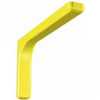 Coppia di staffe per mensole da parete in acciaio zincato cromato e copertura plastica, dimensioni 18 cm, colore giallo