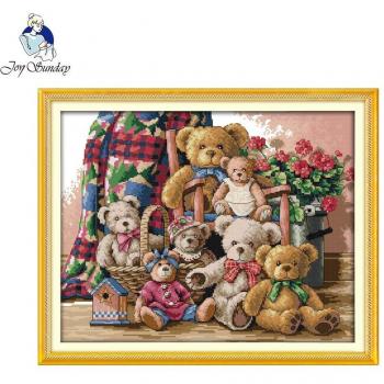 Tela de decoración Familia de Osos para manualidades