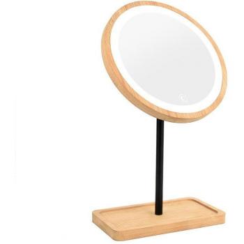 Miroir de beauté à LED USB, bureau en bois, lumière diffuse