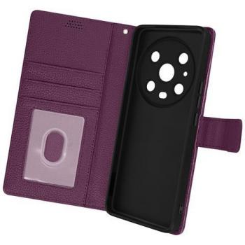 Housse cliquable violet à motif grainé avec porte-clés pour Honor Magic 4 Pro