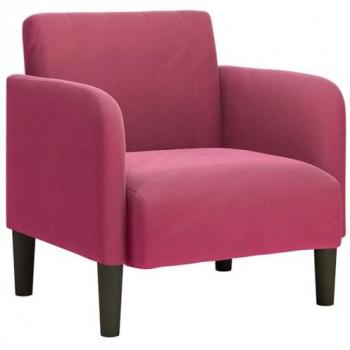Sillón de Tejido Lujoso Rojo Vino con Reposabrazos – 54 cm
