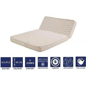 Matelas Polyuréthane 120x190 cm pour BZ avec Face Hiver