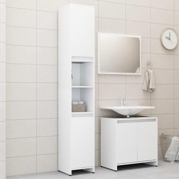 Ensemble de meubles de bain 3 pcs blanc bois d'ingénierie