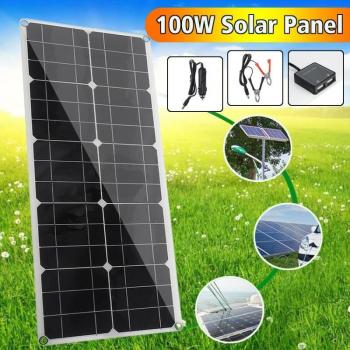 100W Monocrystalline Solar Charging Kit with Dual USB Ports