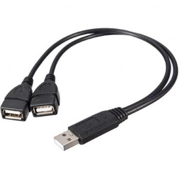 Hub divisor USB 2.0 A macho a dos Jack hembra 30cm
