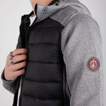Giacca uomo bimateriale con zip e cappuccio JUST EMPORIO