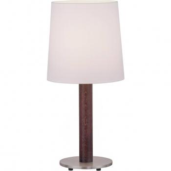 Quitani Elif White Lamp, Cylinder Shape, Dark Oak Base