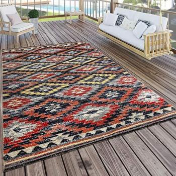 Tapis Design Étincelant Rouge-Orange-Noir, 240 x 340 cm