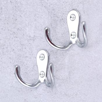 2-Pack Double Hook Wall/Door Mounted Hanger with Screws