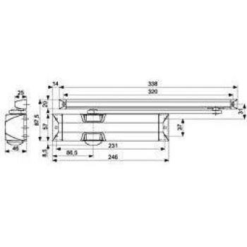Geze FERME PORTE Ts90bc 3/4 NOIR avec FREIN à l'OUVERTURE pour PORTE 1100MM