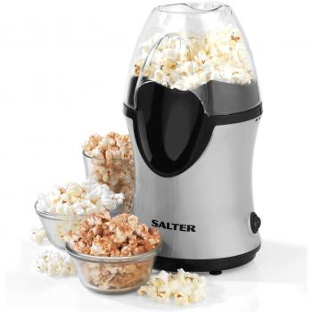 Salter Popcorn Maker Healthy Electric Hot Air Popper Machine 1200 W Grey/Black