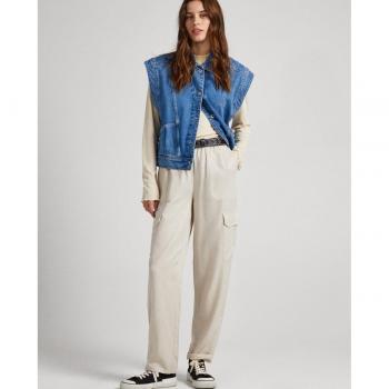 Pantalón de mujer tipo cargo blanco roto Pepe Jeans