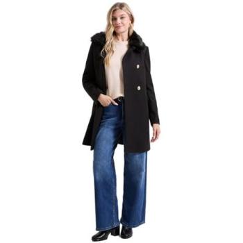 Dorothy Perkins Faux Fur Dolly Coat – Black (Size 10)