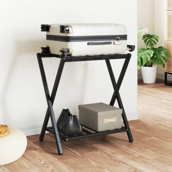 Porte-bagages en bambou 68x38x58 cm noir