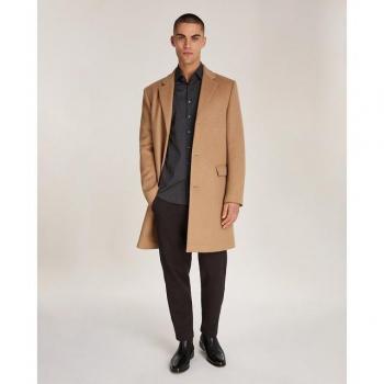 Stile Calvin: cappotto di lana khaki naturale K10k113664