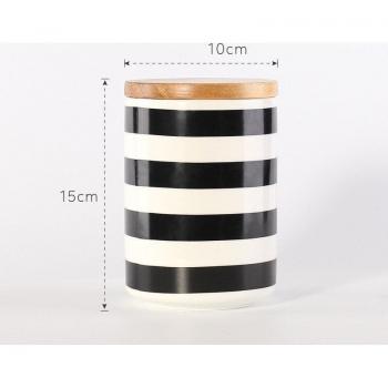 Jarra Decorativa de Almacén Geométrico Negro