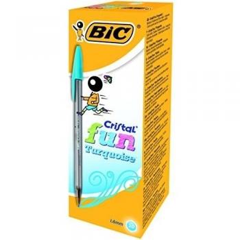 BIC BOLÍGRAFO CRISTAL FUN TURQUESA CAJA -20U