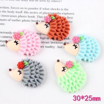 10 pcs Cartoon Hedgehog Resin Flatback for Kids' Hair Accessories
