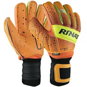 Rinat Kinder Kancerbero Quantum Spine Turf Torwarthandschuhe – Orange/Neongelb – 4‑Pack