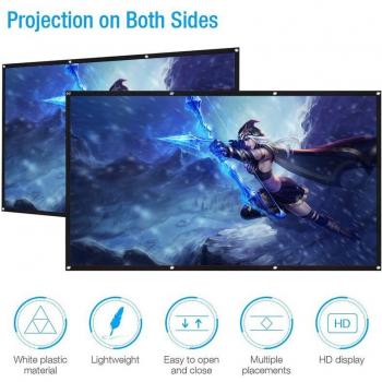 Proyector de Alta Definición 16:9 con Pantalla Portátil de 100 Pulgadas