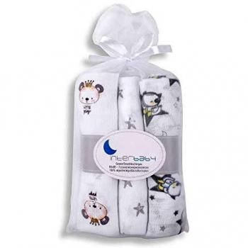 Pack de 3 Gasas 100% Algodón Interbaby 80x80 cm