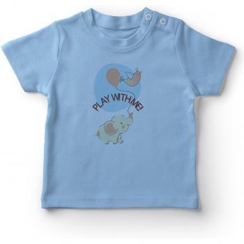 Bébé T-shirt Angemiel Éléphant Volontaire Bleu pour Garçon