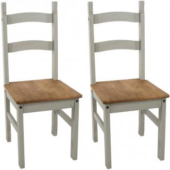 Corona Collection Grey Solid Pine Chair Pair