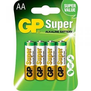 GP Pack of 4 Super Alkaline AA Batteries LR06 AA 1.5V