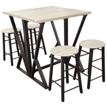 URBAN LIVING Hochklappbarer Esstisch mit Hockern