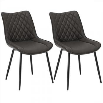 WOLTU 2X: Sillas de comedor vintage, tapizado de cuero sintético y estructura sólida