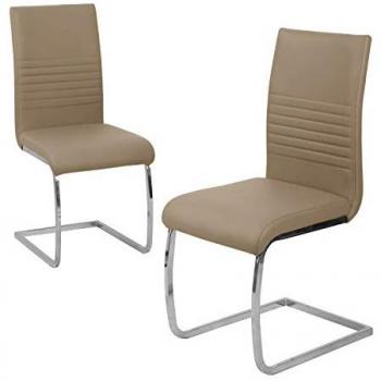 SVITA LUCY gepolsterte Schwingstühle (Set, 2 St), elegantes Taupe