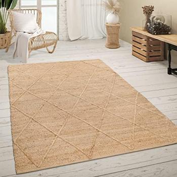 Tappeto Juta Fibra Naturale Fatto a Mano 160x230 cm, Design Scandinavo