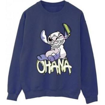 Lilo y Stitch Sudadera Ohana Mujer M Blanca con Graffiti