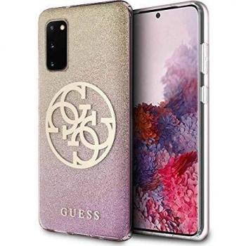 Samsung S20 Sparkle Circle Case – Gold & Pink