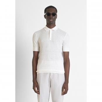 Slim Fit Poloshirt in Offwhite