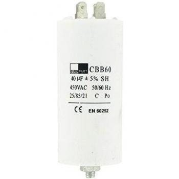 High Voltage Washer Motor Start Capacitor 40uF 450V White