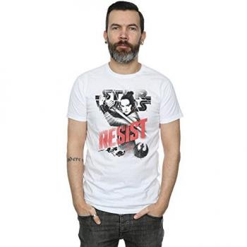 Rey Resists the Empire: The Last Jedi T‑Shirt – Men's Medium, White
