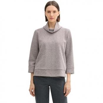 TOM TAILOR Sweatshirt mit Wasserfall-Kragen, rot, Gr. XL