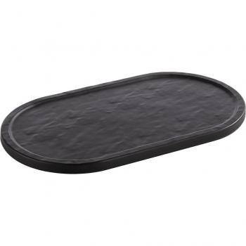 Vassoio da portata in melamina, colore nero, dimensioni 28 x 15,5 cm