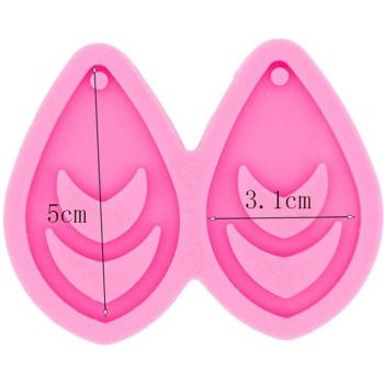 Boucles d'oreilles cerceau en résine époxy avec motif dentelle DY0431