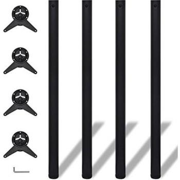 4 Black Adjustable Legs for Table Height 1100 mm