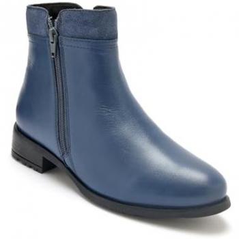 Pédiconfort Women's Stylish Leather Double‑Zip Ankle Boots