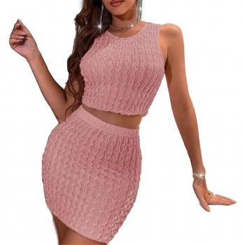 Chaleco y Falda Rosa para Vacaciones de Verano XS